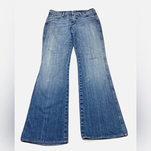 7 For All Mankind Women's Blue Flared Jeans - vintage
